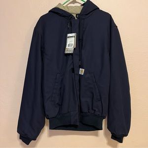 NWT Mens Carhartt FR Fire Rated Bomber Jacket Coat Navy Small Made in the USA